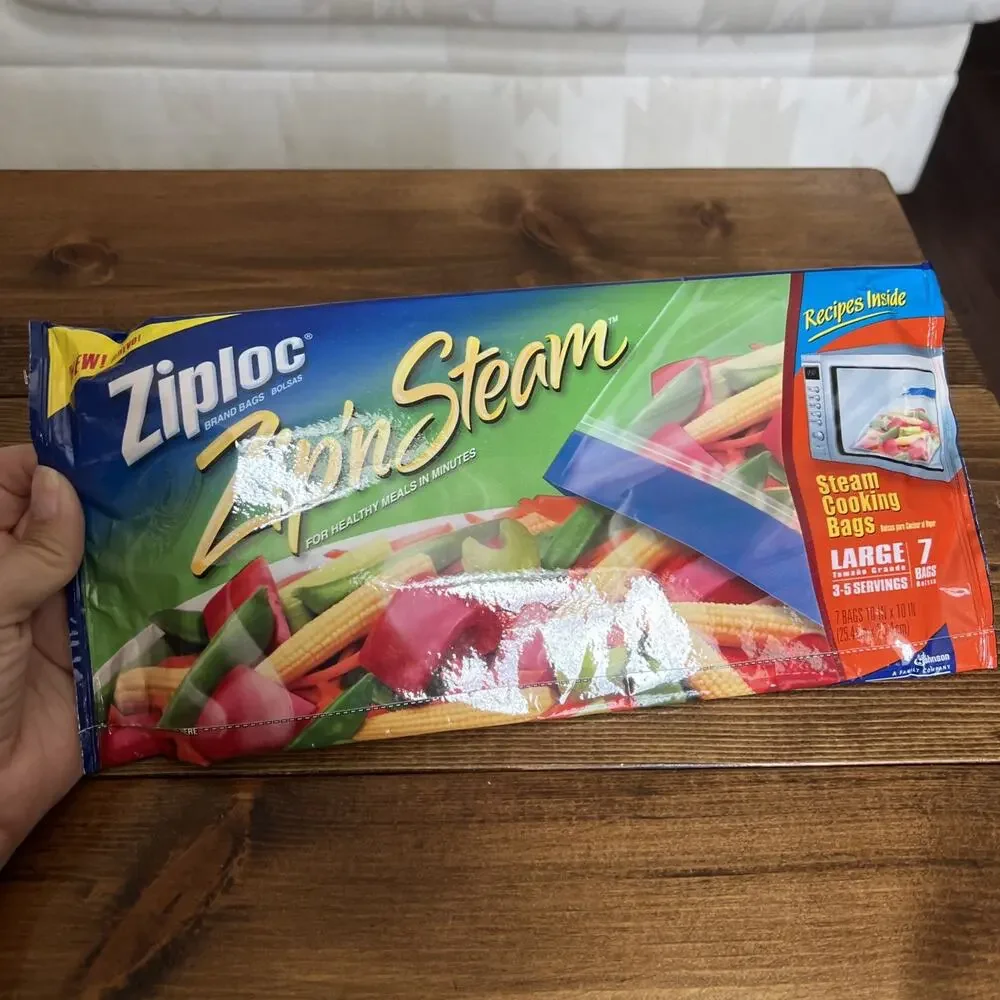 ZIPLOC Zip 'n Steam Microwave Cooking Bags (7) Large 10